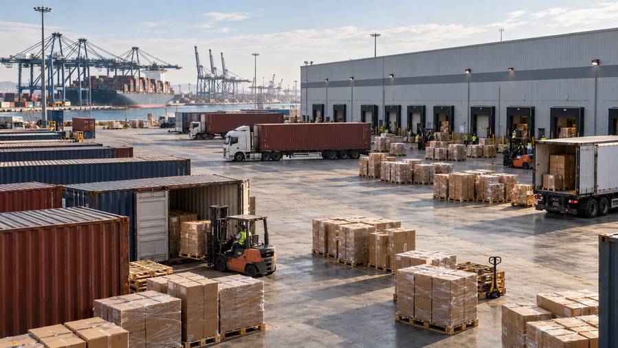 Container ship supporting professional product distribution